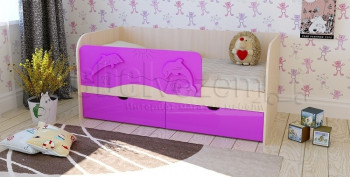 Друзья Кровать детская 2 ящика 1.8 Фиолетовый глянец в Венгерово - vengerovo.mebel54.com | фото