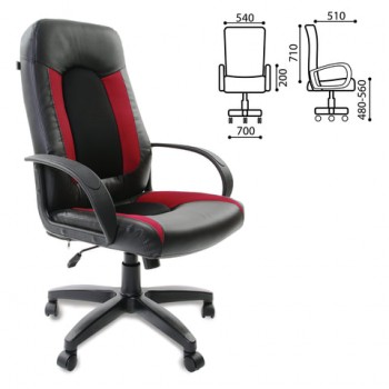 Кресло офисное BRABIX Strike EX-525 (черно-красный) в Венгерово - vengerovo.mebel54.com | фото