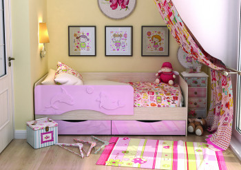Кровать Алиса КР-812 1,6 Белфорд/Розовый металлик в Венгерово - vengerovo.mebel54.com | фото