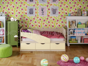 Кровать Бабочки 1,6м (Ваниль матовый) в Венгерово - vengerovo.mebel54.com | фото