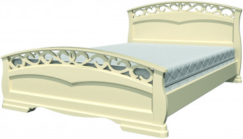 Кровать Грация-1 из массива сосны 1400*2000 Слоновая кость в Венгерово - vengerovo.mebel54.com | фото