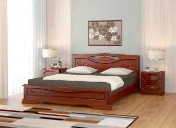 Кровать Карина-7 из массива сосны 1400*2000 Орех в Венгерово - vengerovo.mebel54.com | фото