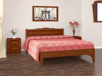 Кровать Карина-7 из массива сосны 1600*2000 Орех в Венгерово - vengerovo.mebel54.com | фото