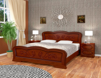 Кровать Карина-8 из массива сосны 1200*2000 Орех в Венгерово - vengerovo.mebel54.com | фото