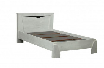 Кровать одинарная 33.07 с настилом "Лючия" (ш. 900)/(бетон пайн белый / венге / белый) в Венгерово - vengerovo.mebel54.com | фото