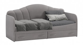 Кровать с мягкой спинкой и ящиками «Сабрина» 900 Светло-серый в Венгерово - vengerovo.mebel54.com | фото