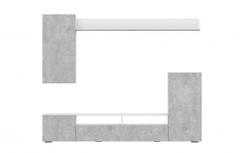 Мебель для гостиной МГС 4 (Белый/Цемент светлый) в Венгерово - vengerovo.mebel54.com | фото