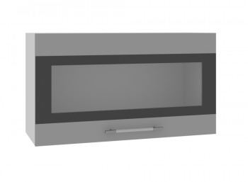 Ройс ВПГСФ 800 Шкаф верхний горизонтальный со стеклом с фотопечатью высокий (Графит софт/корпус Серый) в Венгерово - vengerovo.mebel54.com | фото