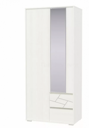 Шкаф 2-х дверный с ящиками Аделина 1000 Рамух белый в Венгерово - vengerovo.mebel54.com | фото