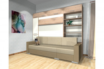 Шкаф-кровать с диваном Каролина в Венгерово - vengerovo.mebel54.com | фото