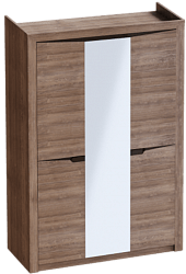 Шкаф трехдверный Соренто Дуб стирлинг/Кофе структурный матовый в Венгерово - vengerovo.mebel54.com | фото