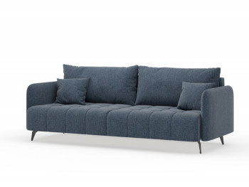 Валериан диван трёхместный прямой Синий, ткань RICO FLEX 101 в Венгерово - vengerovo.mebel54.com | фото