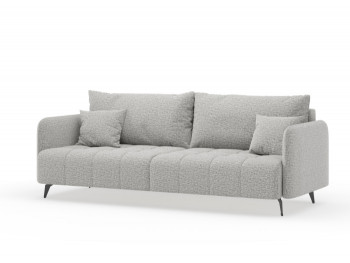 Валериан диван трёхместный прямой Светло-серый, ткань RICO FLEX 108 в Венгерово - vengerovo.mebel54.com | фото